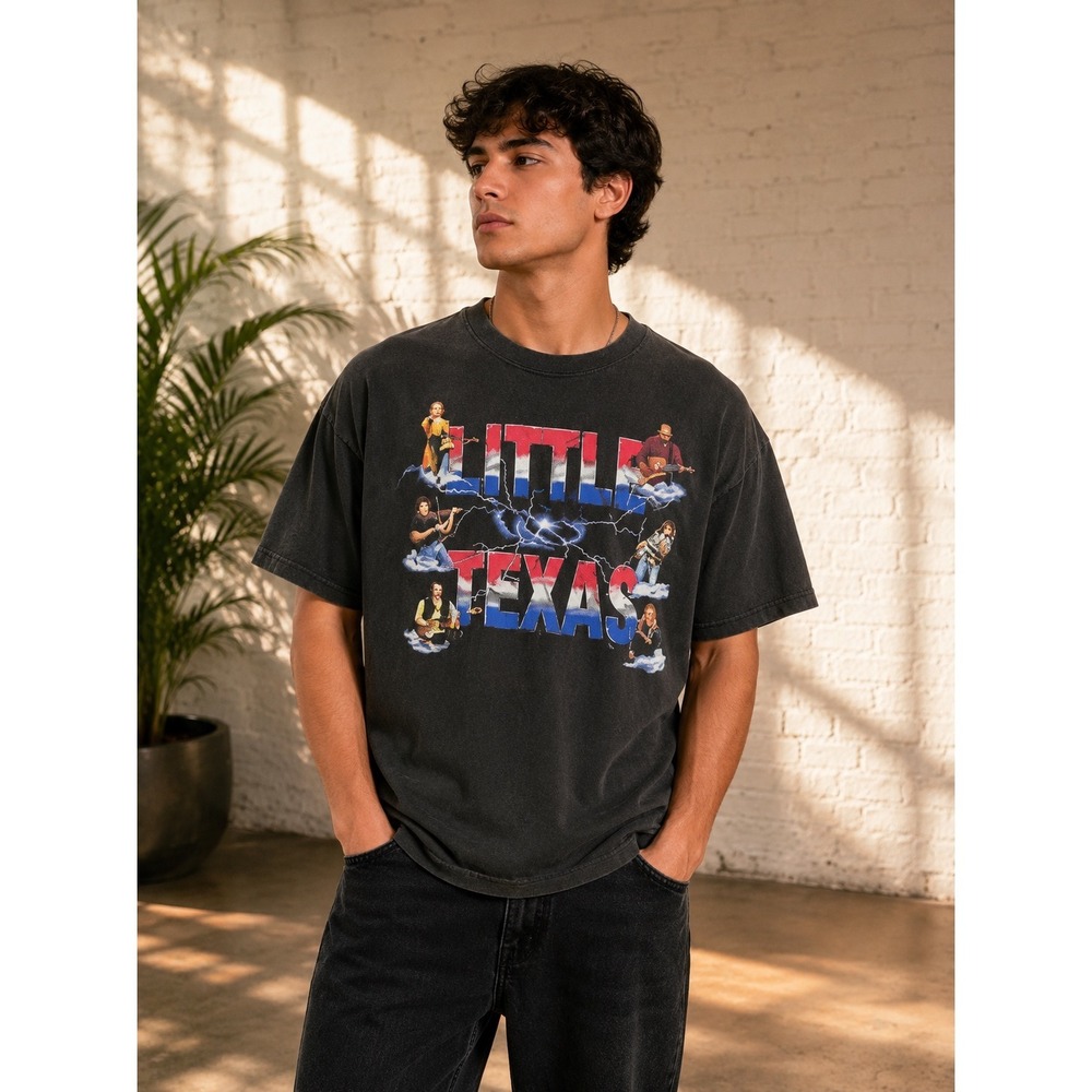 Vintage Little Texas 1994 Kick a Little Tour Shirt Mens XL Tennessee River Gold